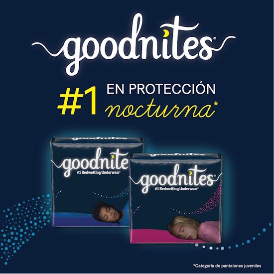 Pantaloncitos Goodnites Niña, Talla G, 11 uds